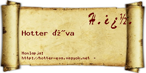 Hotter Éva névjegykártya